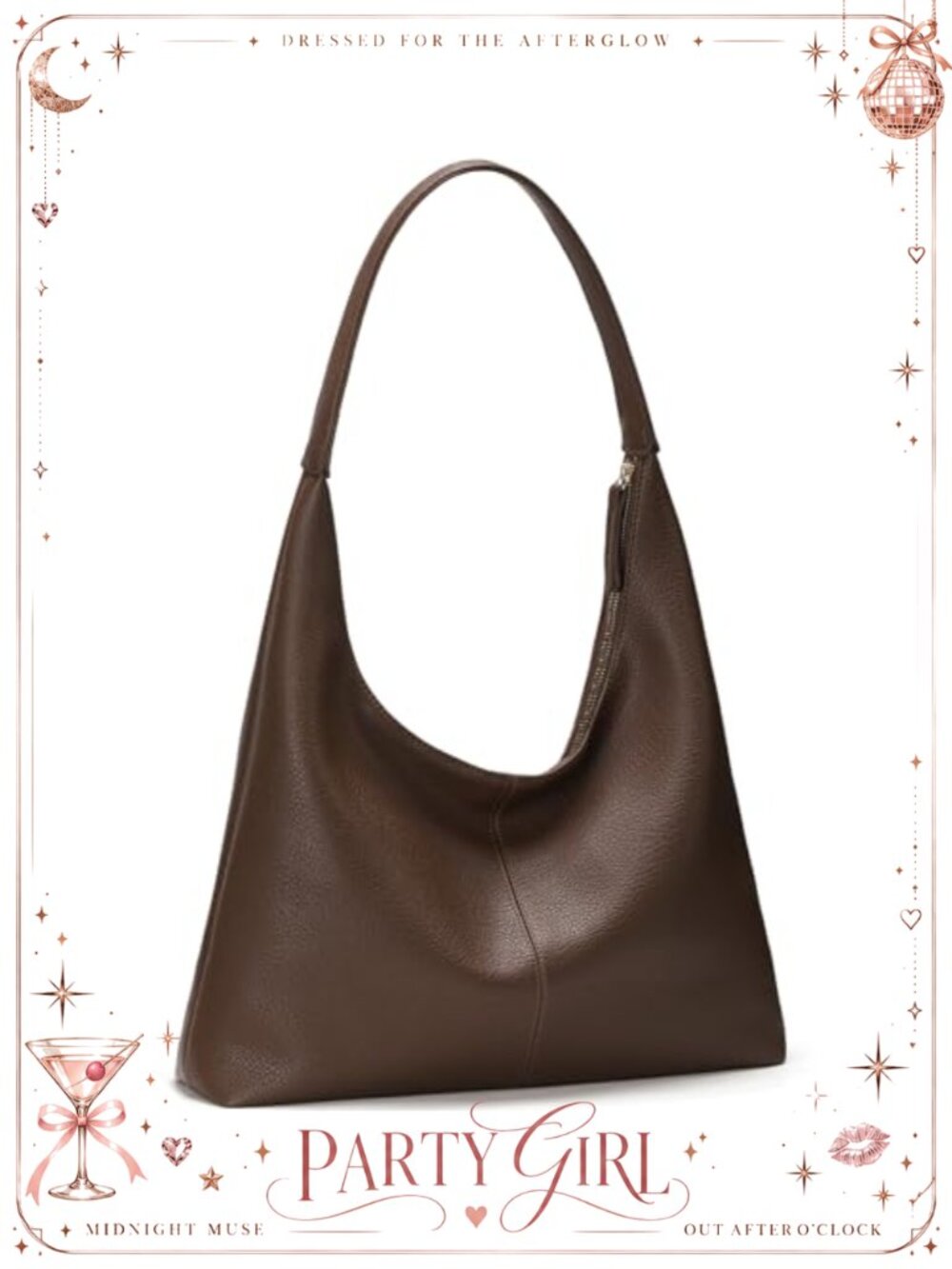 Large Vegan Leather Tote Bag Zippered Shoulder Purse for Women